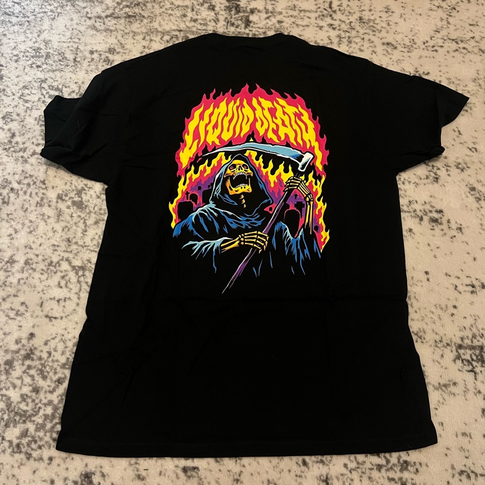 ***Brand New*** Liquid Death Black and pink tee